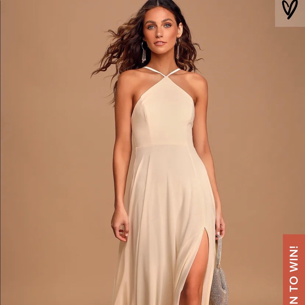 SOLD Lulu’s Cream Maxi Dress